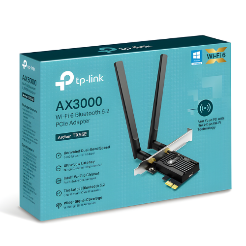 Archer TX55E | Adaptador PCIe Wi-Fi 6 Bluetooth 5.2 AX3000