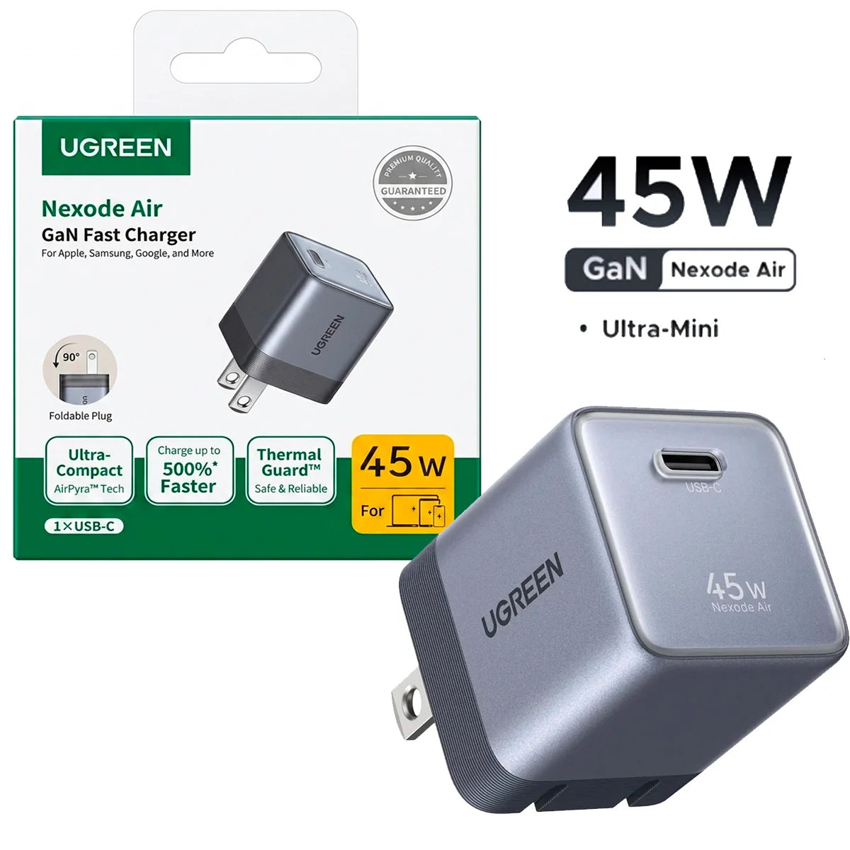 Cargador UGREEN Nexode Air X840 GaN 45W USB-C – 95960B