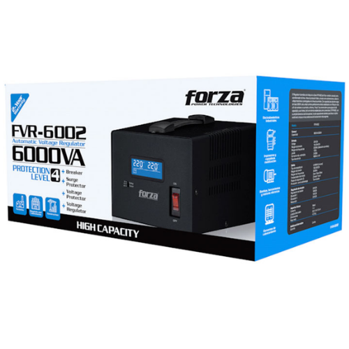FORZA FRV-6002 | Regulador de Voltaje 6000VA / 3000W | 220V | NEMA | 50/60Hz