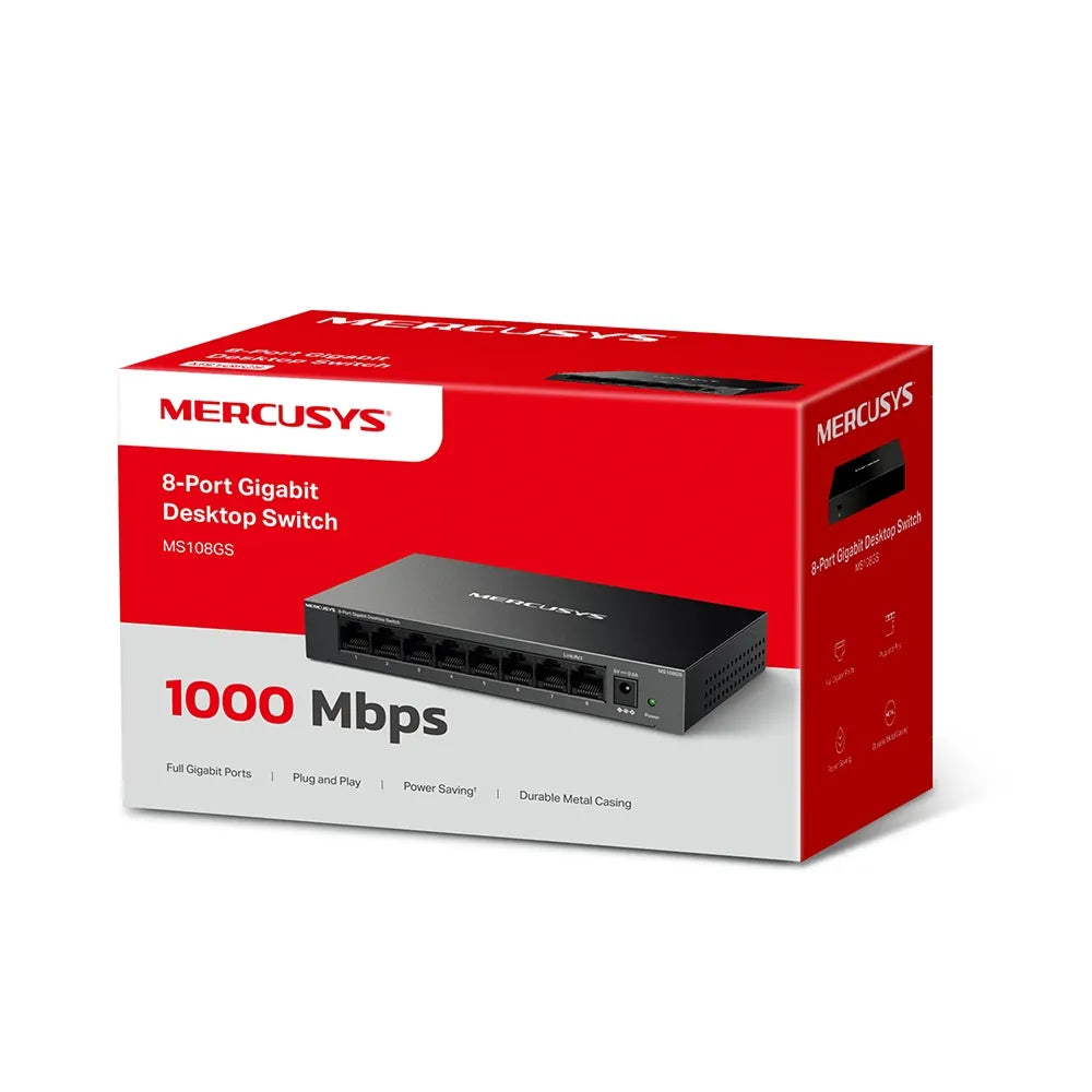 MS108GS Switch Gigabit de sobremesa de 8 puertos