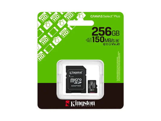 Kingston Memoria Micro SD Canvas 256GB Clase 10 UHS-I 100Mbs