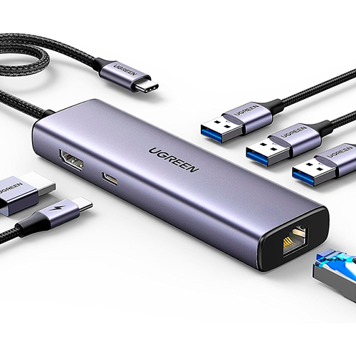 Adaptador Hub de USB-C a HDMI/USB-A/RJ45/PD - UGREEN