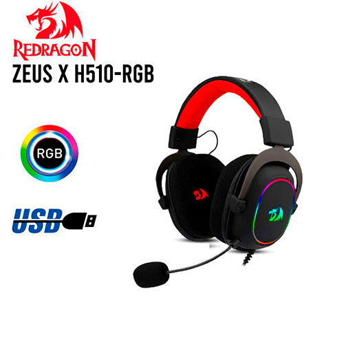 Audífonos Red Dragon Zeus X RGB H510 7.1 Virtual