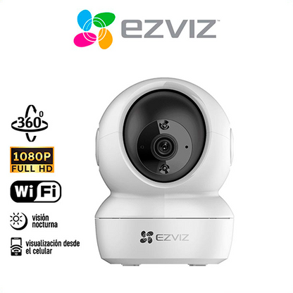 CÁMARA DE SEGURIDAD EZVIZ H6C WIFI / FULL HD / VISIÓN PANORÁMICA 360° INTERIOR