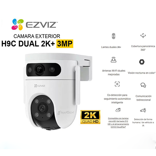 CÁMARA DE SEGURIDAD EZVIZ H9c Dual 2K⁺ & 2K⁺ Wi-Fi EXTERIOR