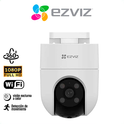 CÁMARA INTELIGENTE EZVIZ H8c 1080p / VISIÓN 360° / WIFI / VISIÓN NOCTURNA A COLOR/ EXTERIOR