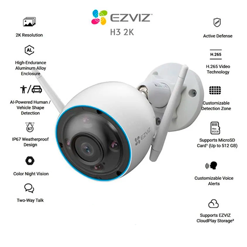 CÁMARA DE SEGURIDAD H3 EZVIZ 2K EXTERIOR