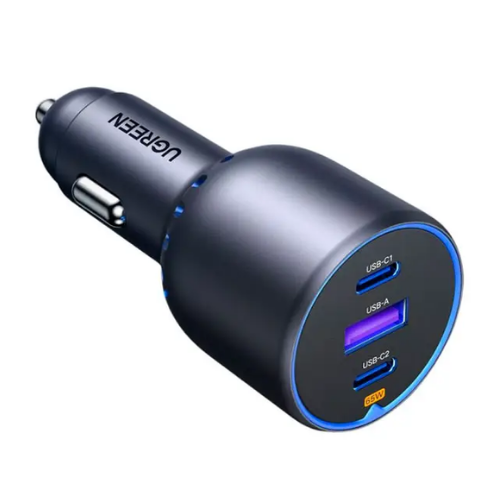 Cargador para Auto UGREEN 75W 3 Puertos | 2× USB-C + 1× USB-A