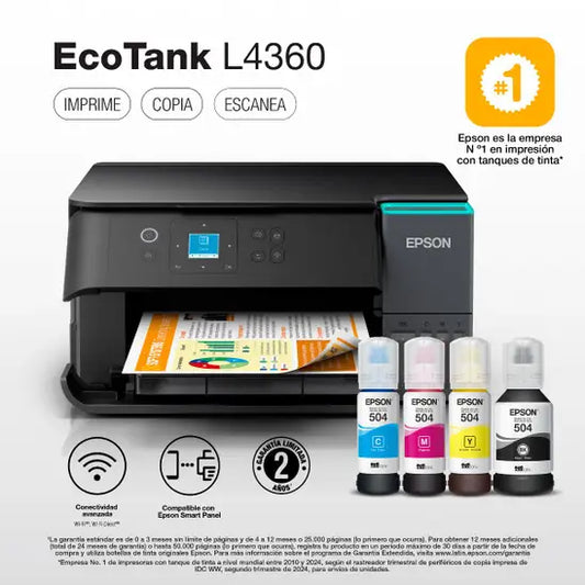 Impresora Multifuncional Epson EcoTank L4360 WiFi/Duplex