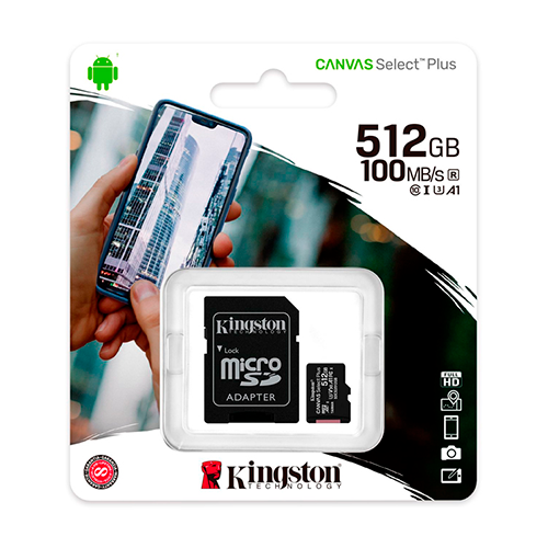 Kingston Micro SD Canvas Memoria 512GB Class 10 UHS-I 100Mbs