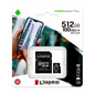 Kingston Micro SD Canvas Memory 512GB Class 10 UHS-I 100Mbs