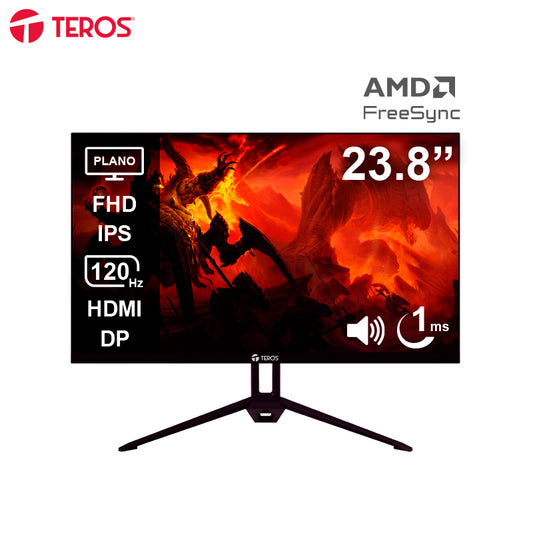 MONITOR PLANO TEROS TE-2415S 23.8 FHD IPS 120Hz 1ms HDMI Negro