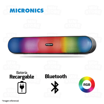 PARLANTE 2.0 MICRONICS LUXOR | BLUETOOTH-3.5MM | USB | RGB