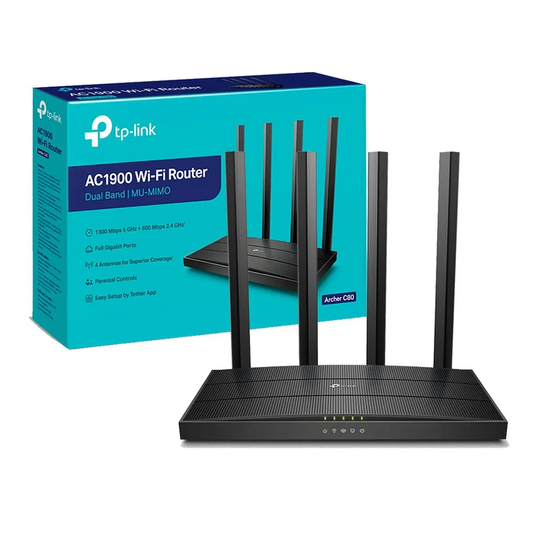 Router Inalámbrico de Doble Banda AC1900 MU-MIMO Archer C80