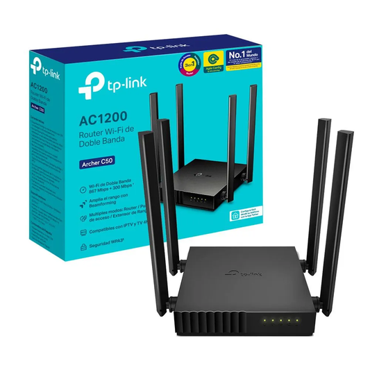 Router Wi-Fi de doble banda AC1200 Archer C50