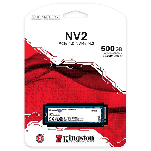 SSD M.2 2280 SOLIDO KINGSTON NV2 500GB (SNV2S/500G) PCIe NVMe GEN. 4.0 X4