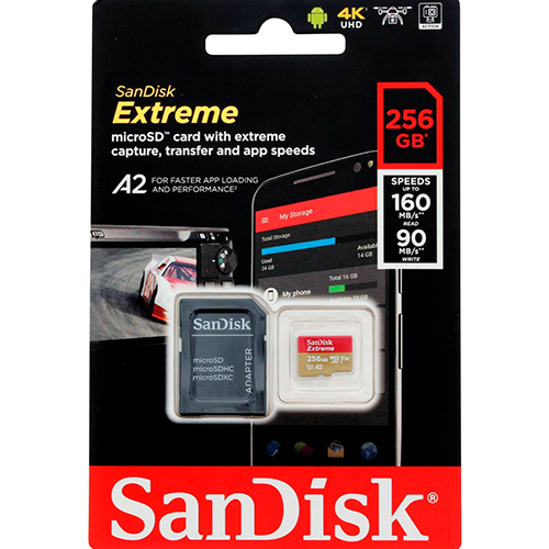 SanDisk microSDXC UHS-I Extreme de 256GB con adaptador - Hasta 160MB/s