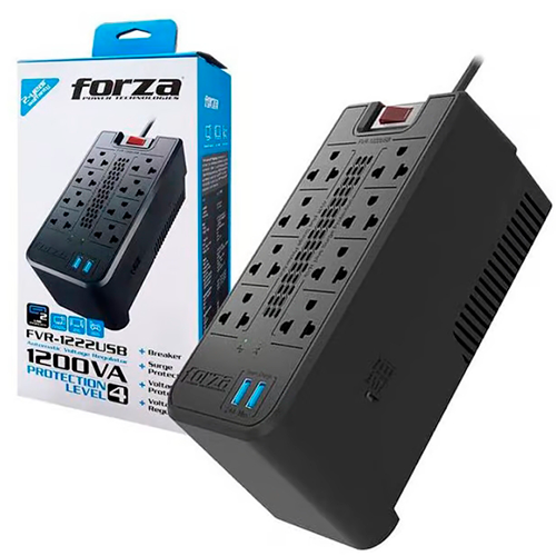 Forza 1200va fvr-1202 stabilizer 8 shots