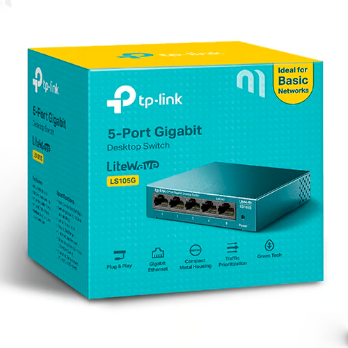 Switch 5 ports at 10/100/1000 Mbps Gigabit LS105G