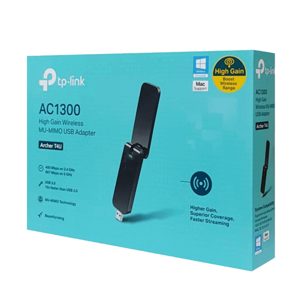 Adaptador USB Inalámbrico Banda Dual AC1300 Archer T4U