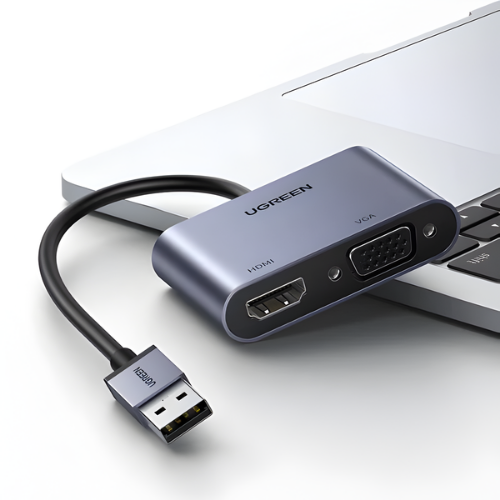 UGREEN 20518 | Convertidor USB 3.0 a HDMI + VGA | 2 en 1 Video Converter