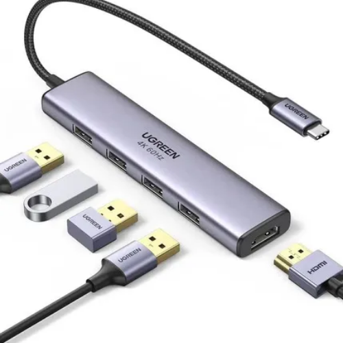 UGREEN 20955 | Hub USB-C a 4×USB 3.0 + HDMI | 4K@60Hz