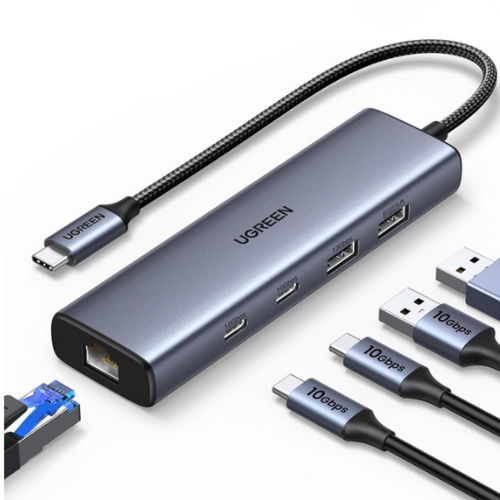 UGREEN 45320  Hub USB 3.2 USB-C  USB-A 3.2 + USB-A 2.0 + 2×USB-C 3.2 + Gigabit + USB-C Power