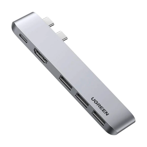 UGREEN 60559 Adaptador USB-C Dual 5 en 1 | Thunderbolt 3 | HDMI 4K | PD 100W | USB 3.0