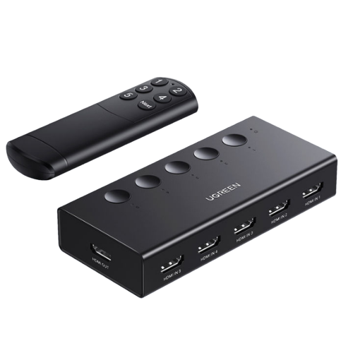 UGREEN 90512 | HDMI Switch 5 en 1 | 4K@60Hz con Control Remoto