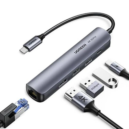 USB-C Hub 5 in 1 Ultra Slim con HDMI, RJ45 Gigabit y 2 USB 3.0