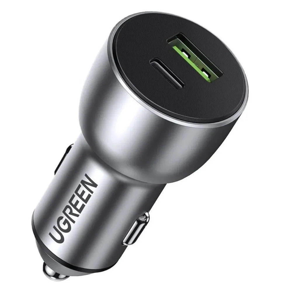 Cargador de Auto UGREEN CD213 60980 60W Dual USB-C Carga Rápida