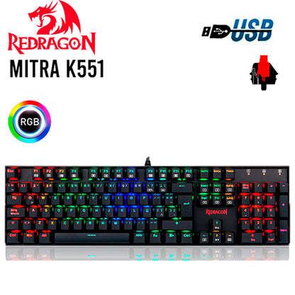 Teclado Red Dragon MITRA K551RGB